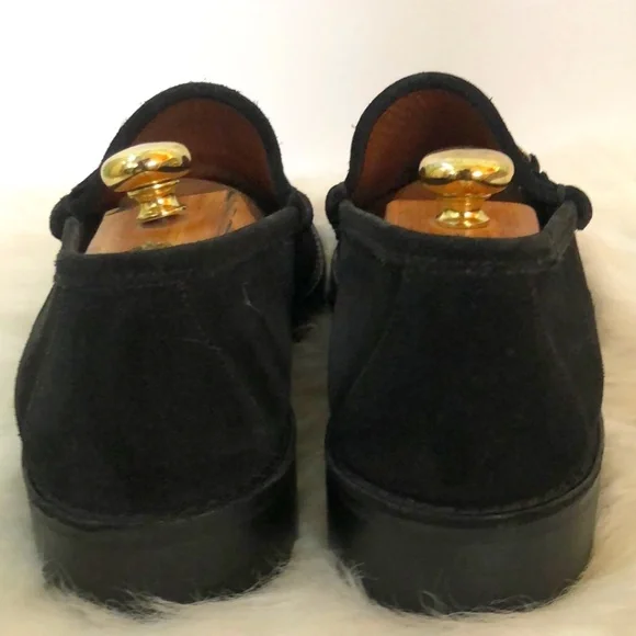 Gucci Authentic Black Suede Horse-bit Loafers, Size 10
